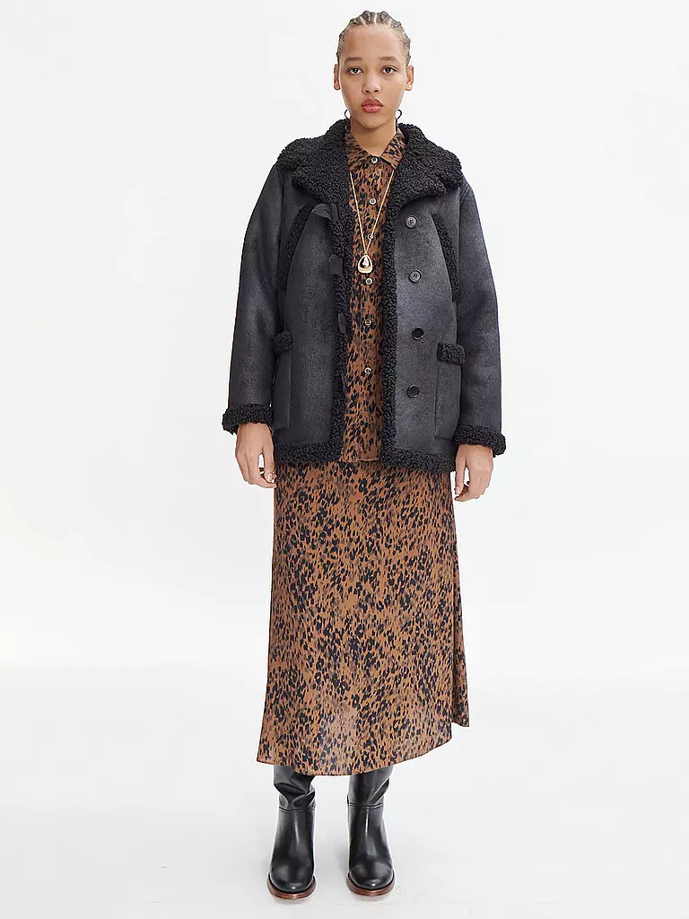 A.P.C. | Cappotto corto CLARA effetto pelle | Nero