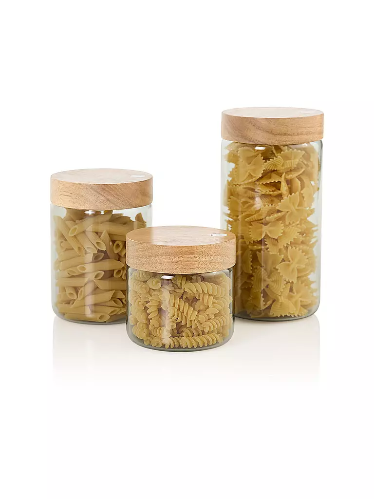 AD HOC | Barattolo per alimenti 500ml PURE JAR Vetro/Grigio/Acacia | 