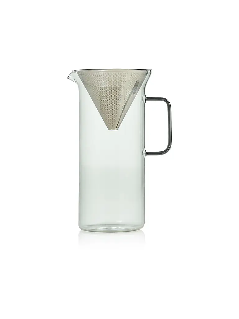 AD HOC | Caffettiera IMPACT 1000ml Vetro Grigio Acciaio Inox | Grigio chiaro
