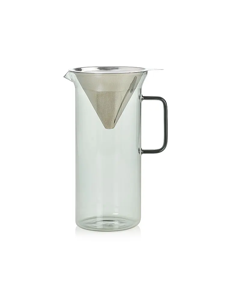 AD HOC | Caffettiera IMPACT 1000ml Vetro Grigio Acciaio Inox | Grigio chiaro