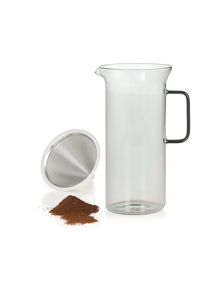 AD HOC | Caffettiera IMPACT 1000ml Vetro Grigio Acciaio Inox | 
