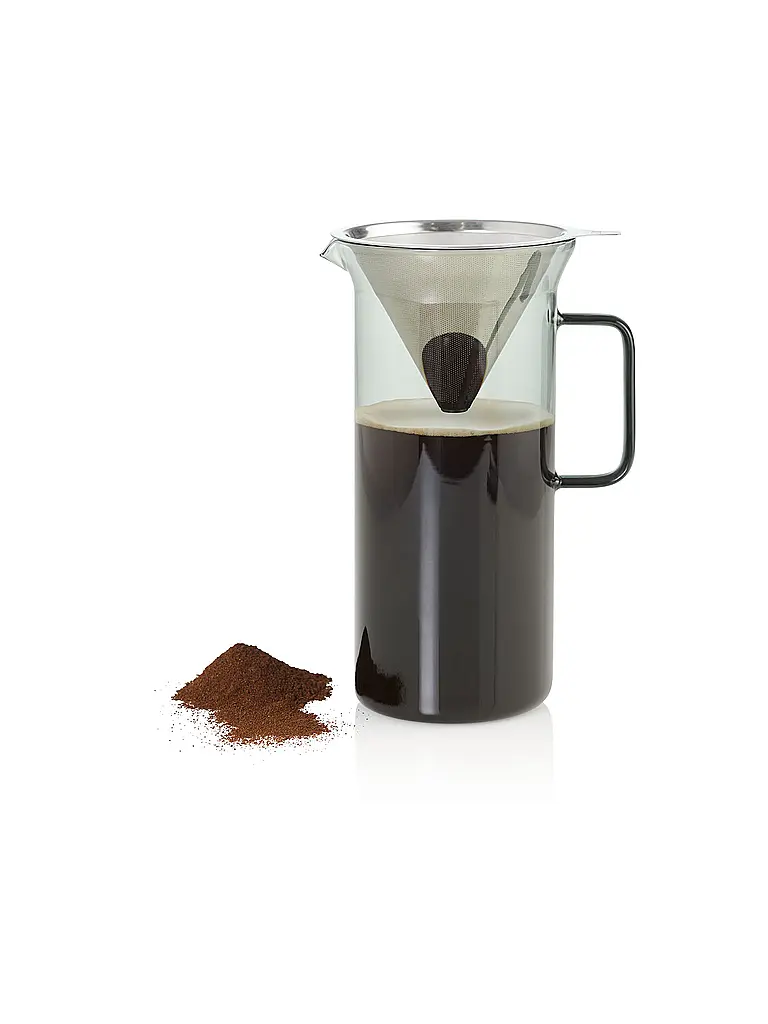 AD HOC | Caffettiera IMPACT 1000ml Vetro Grigio Acciaio Inox | 
