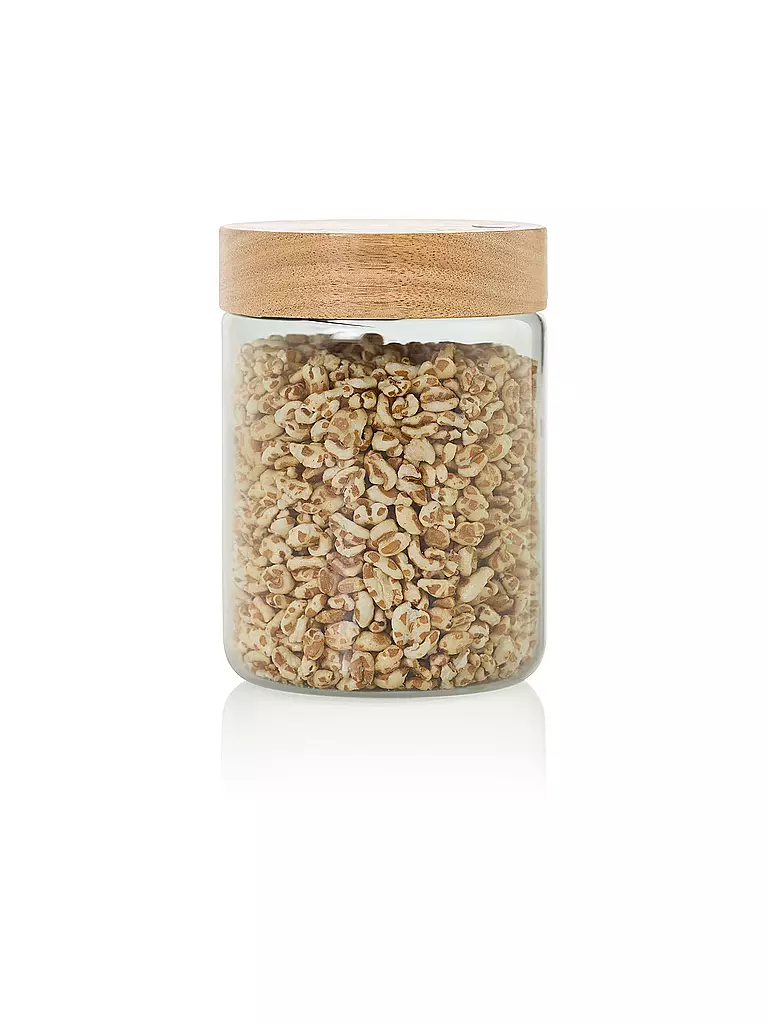 AD HOC | Contenitore per alimenti 800ml PURE JAR Vetro/Grigio/Acacia | 