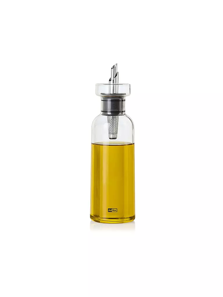 AD HOC | Dosatore per aceto o olio AROMA POUR 300 ml vetro / acciaio inox | Trasparente