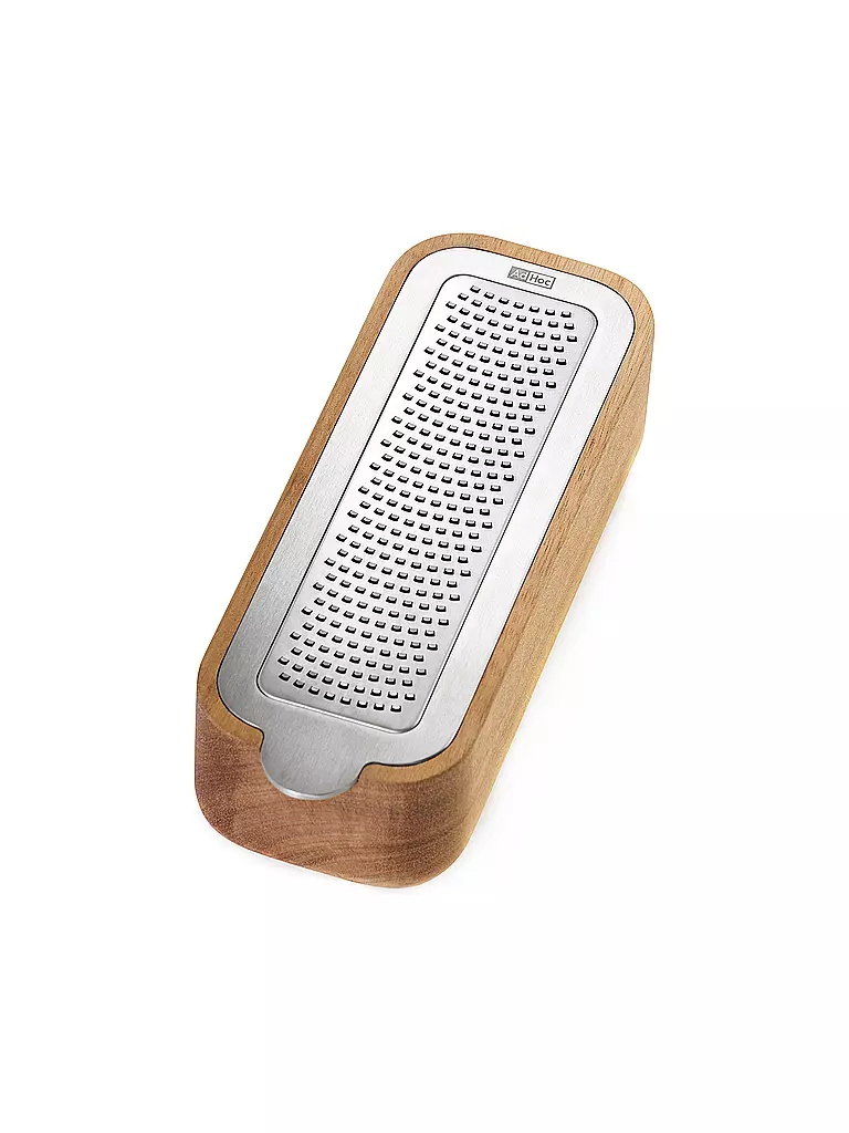 AD HOC | Grattugia fine con contenitore 18 cm acacia acciaio inox | Marrone