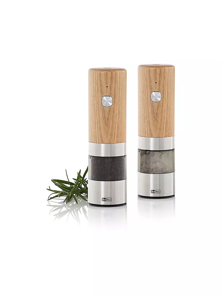AD HOC | Macina elettrica per pepe o sale i.MILL 17 cm frassino/acciaio inox | 
