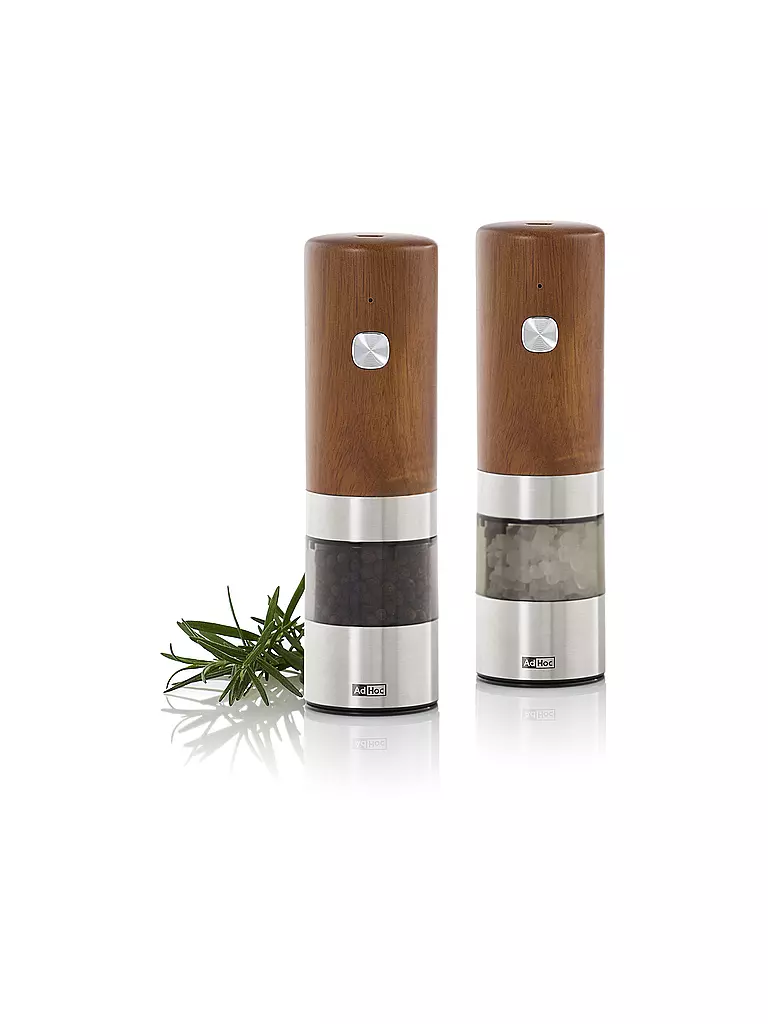AD HOC | Macina elettrica per pepe o sale i.MILL 17cm acacia/acciaio inox | 