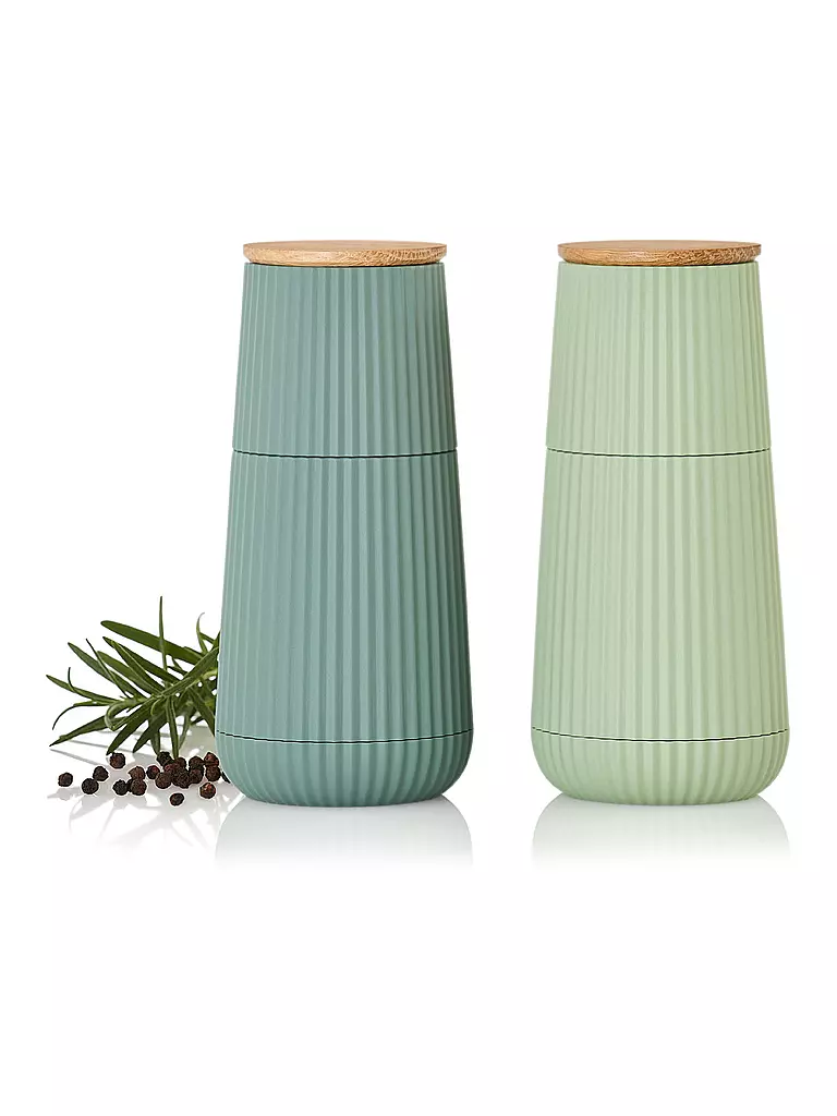 AD HOC | Set di 2 macina sale/pepe SCAPE 12 cm verde chiaro e scuro | 