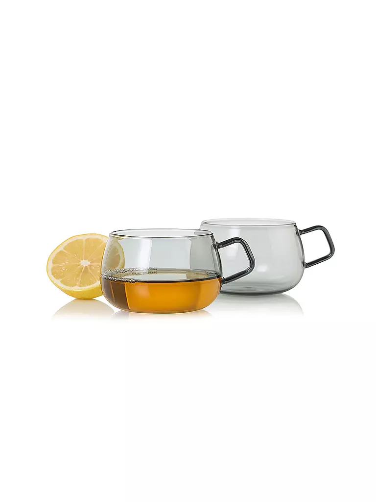 AD HOC | Set di 2 tazze da tè YUNA 400ml vetro / grigio |