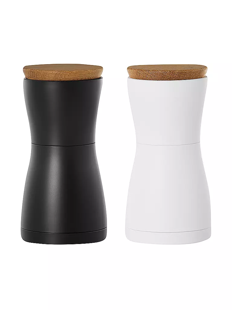 AD HOC | Set macina sale e pepe 13,3cm TWIN nero/bianco | Bianco
