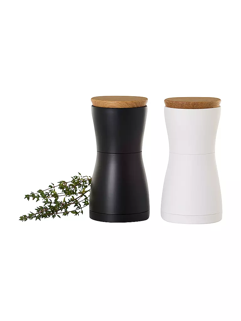 AD HOC | Set macina sale e pepe 13,3cm TWIN nero/bianco | Bianco