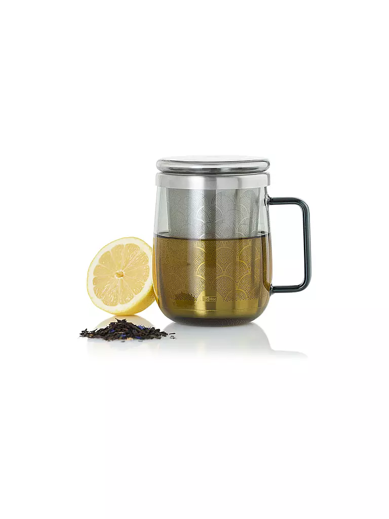 AD HOC | Tazza da tè con filtro YUNA 560ml vetro / grigio | Grigio
