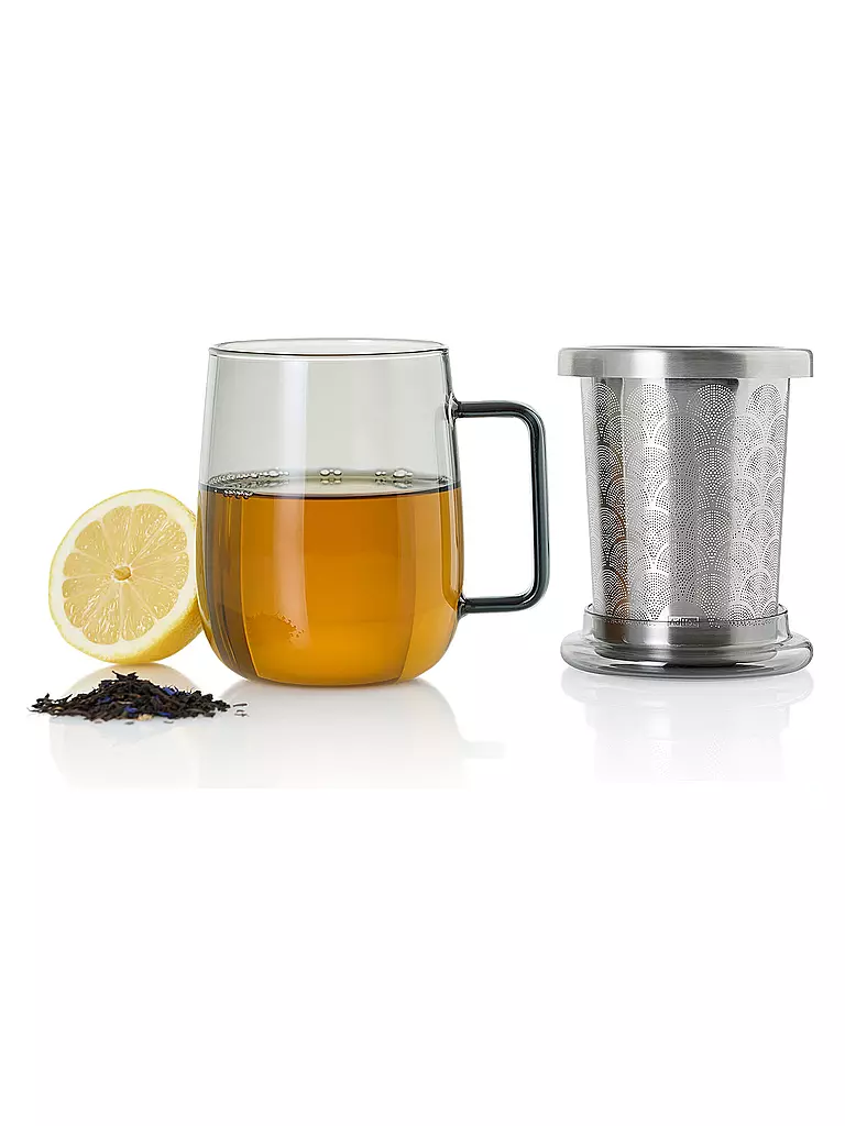 AD HOC | Tazza da tè con filtro YUNA 560ml vetro / grigio | 