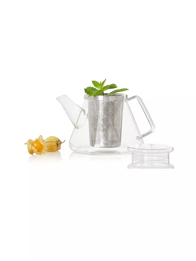AD HOC | Teiera Fusion 1L vetro/acciaio inox | 