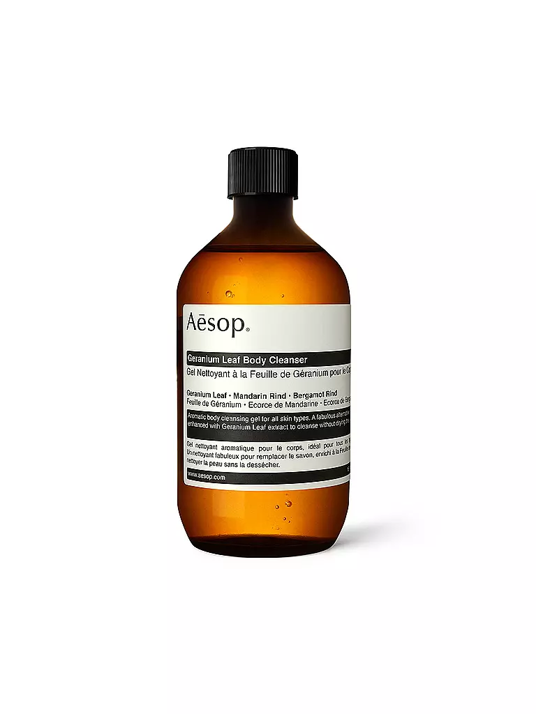 AESOP | Gel Detergente per il Corpo con Foglie di Geranio 500 ml | Senza colore