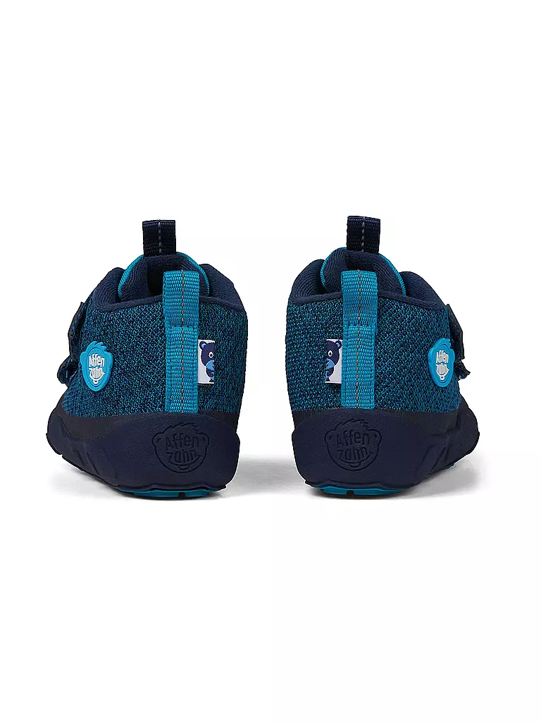 AFFENZAHN | Kinder Barfußschuhe - Übergangsschuh KNIT HAPPY Bär | Blu scuro