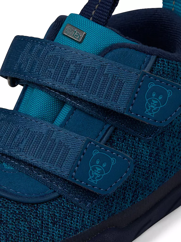 AFFENZAHN | Kinder Barfußschuhe - Übergangsschuh KNIT HAPPY Bär | Blu scuro