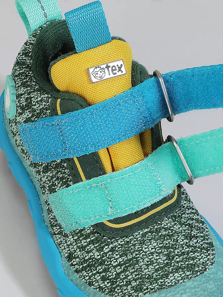 AFFENZAHN | Kinder Barfußschuhe - Übergangsschuhe KNIT HAPPY  Bär | Petrolio