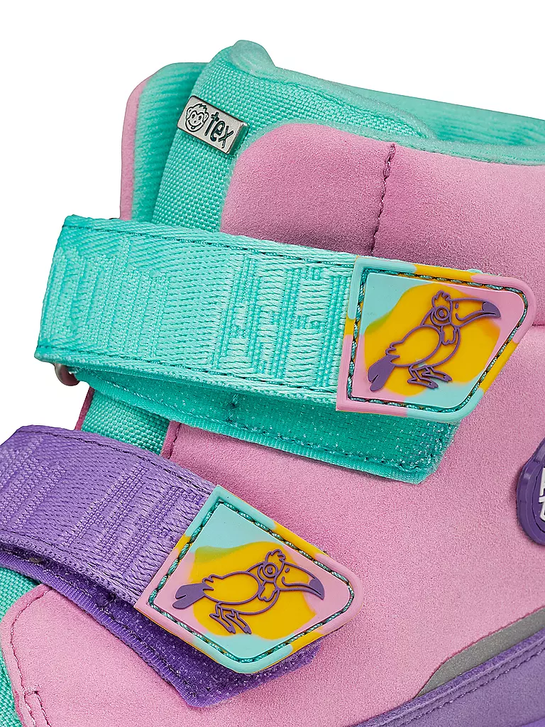 AFFENZAHN | Kinder Winterstiefel VEGAN COMFY Kreativ Tukan | Rosa