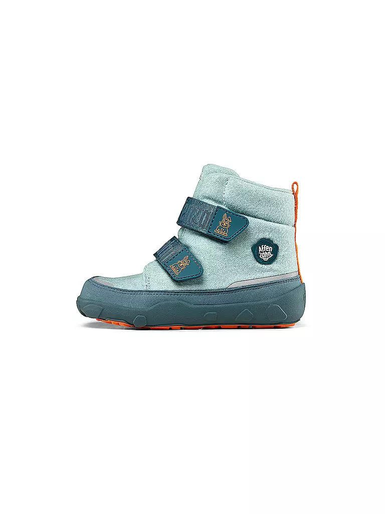 AFFENZAHN | Kinder Winterstiefel WOLLE COMFY Hase | Blu chiaro