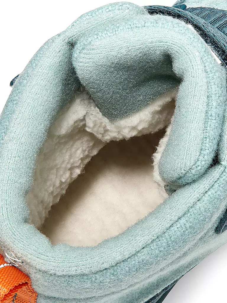 AFFENZAHN | Kinder Winterstiefel WOLLE COMFY Hase | Blu chiaro