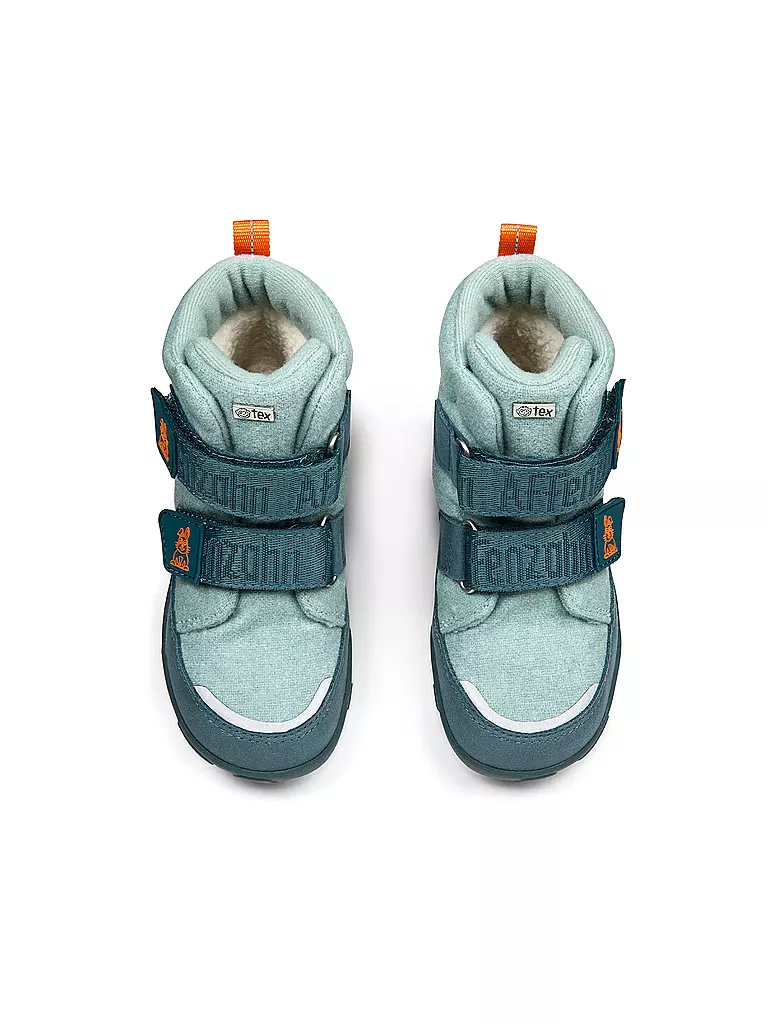 AFFENZAHN | Kinder Winterstiefel WOLLE COMFY Hase | Blu chiaro
