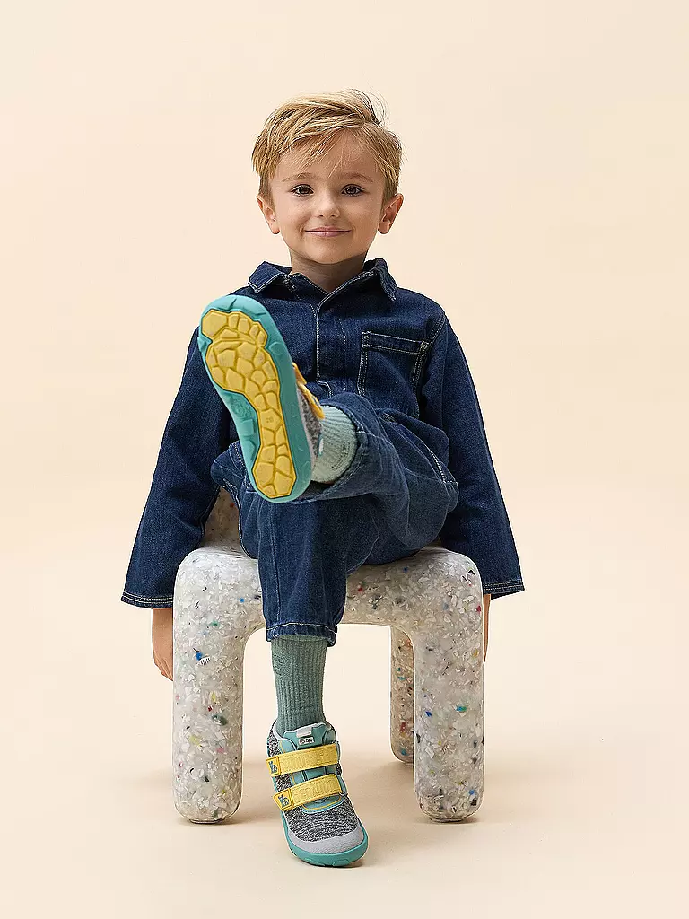 AFFENZAHN | Scarpe barefoot per bambini - Scarpe di transizione KNIT HAPPY Rinoceronte | Petrolio