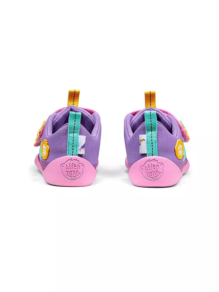 AFFENZAHN | Sneaker da bambino/a a piedi nudi COTTON LUCKY Tucano creativo | Lilla
