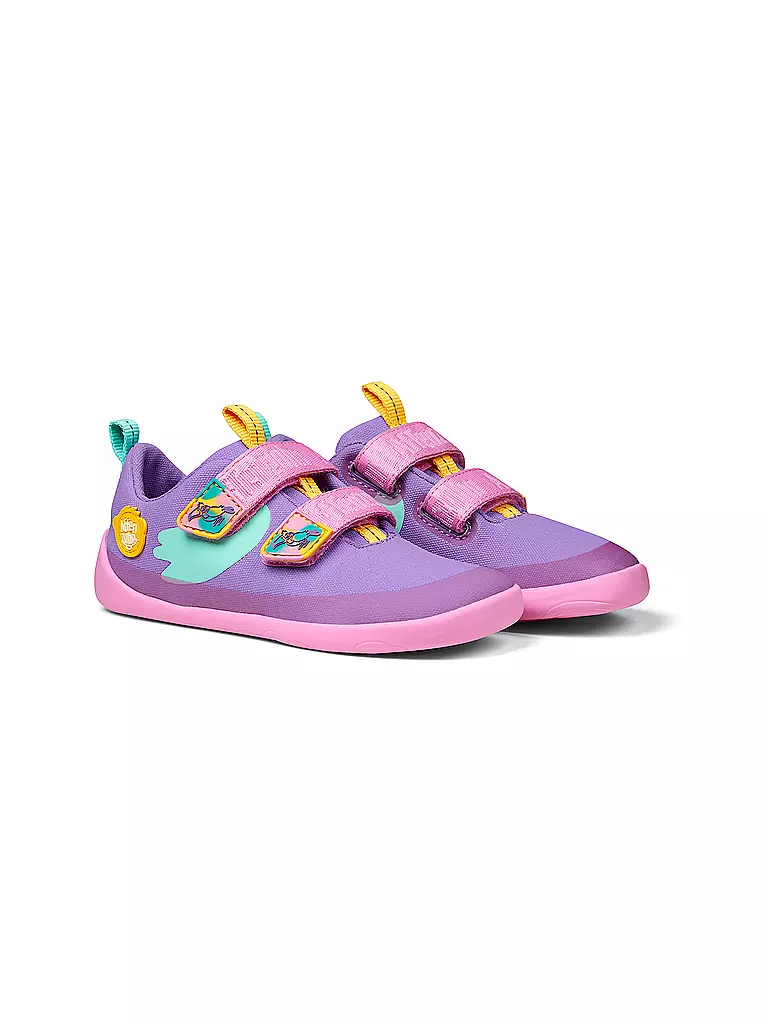 AFFENZAHN | Sneaker da bambino/a a piedi nudi COTTON LUCKY Tucano creativo | Lilla