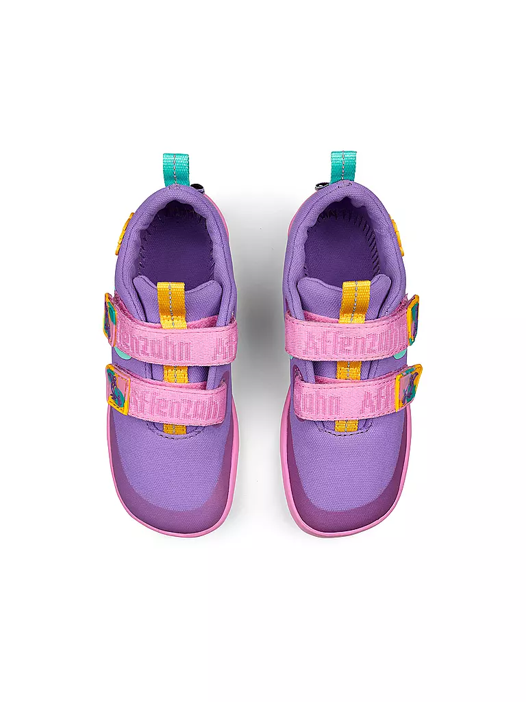 AFFENZAHN | Sneaker da bambino/a a piedi nudi COTTON LUCKY Tucano creativo | Lilla
