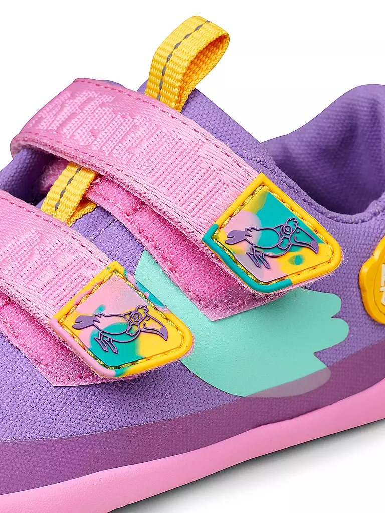 AFFENZAHN | Sneaker da bambino/a a piedi nudi COTTON LUCKY Tucano creativo | Lilla