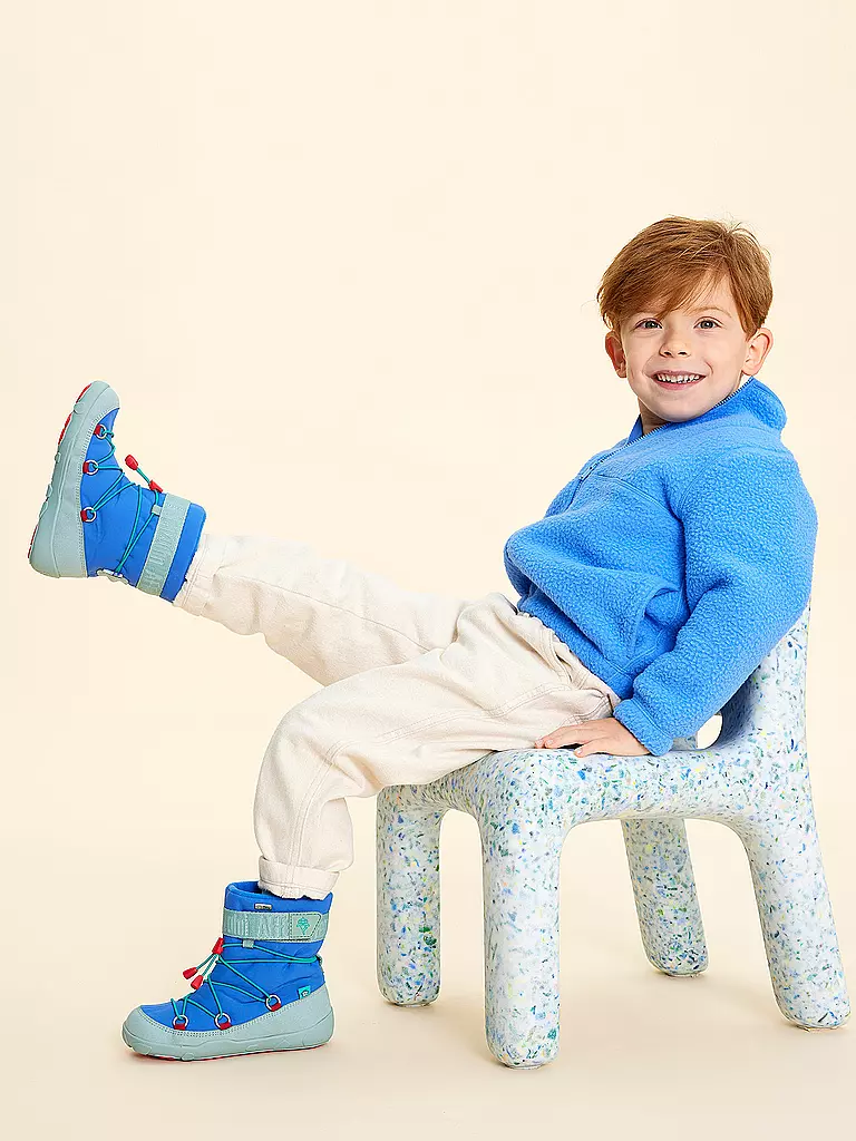 AFFENZAHN | Stivali invernali per bambini VEGAN SNOWY Hai | Blu