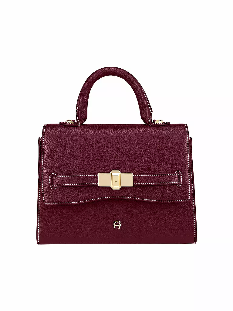 AIGNER | Borsa in pelle - Borsa a mano FARAH Small | Rosso scuro