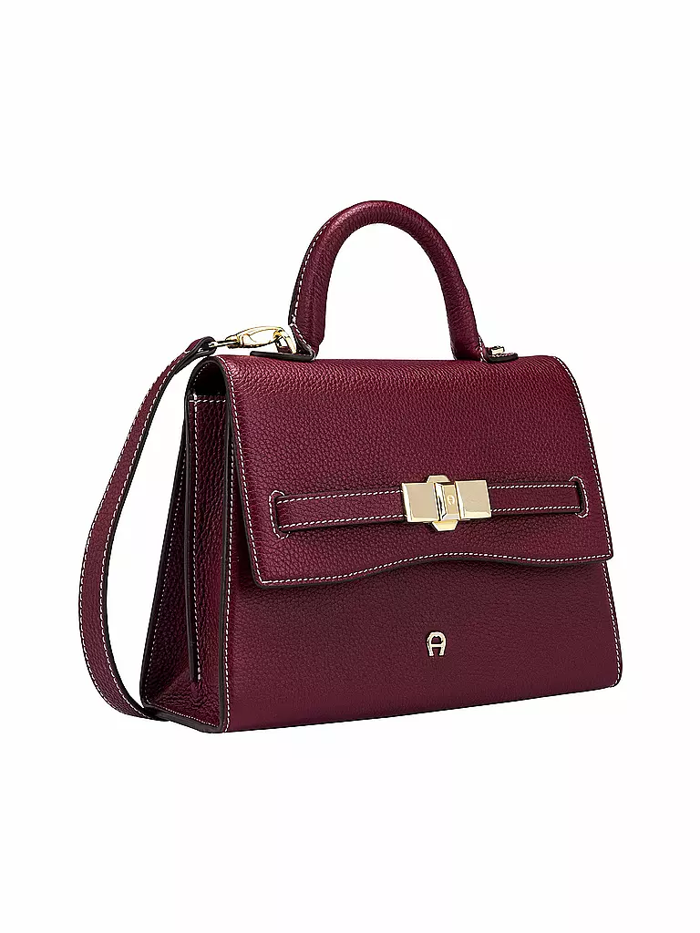 AIGNER | Borsa in pelle - Borsa a mano FARAH Small | Rosso scuro