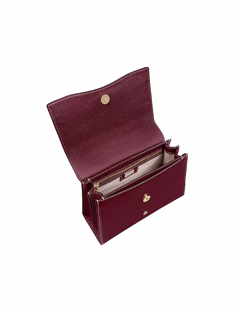 AIGNER | Borsa in pelle - Borsa a mano FARAH Small | Rosso scuro