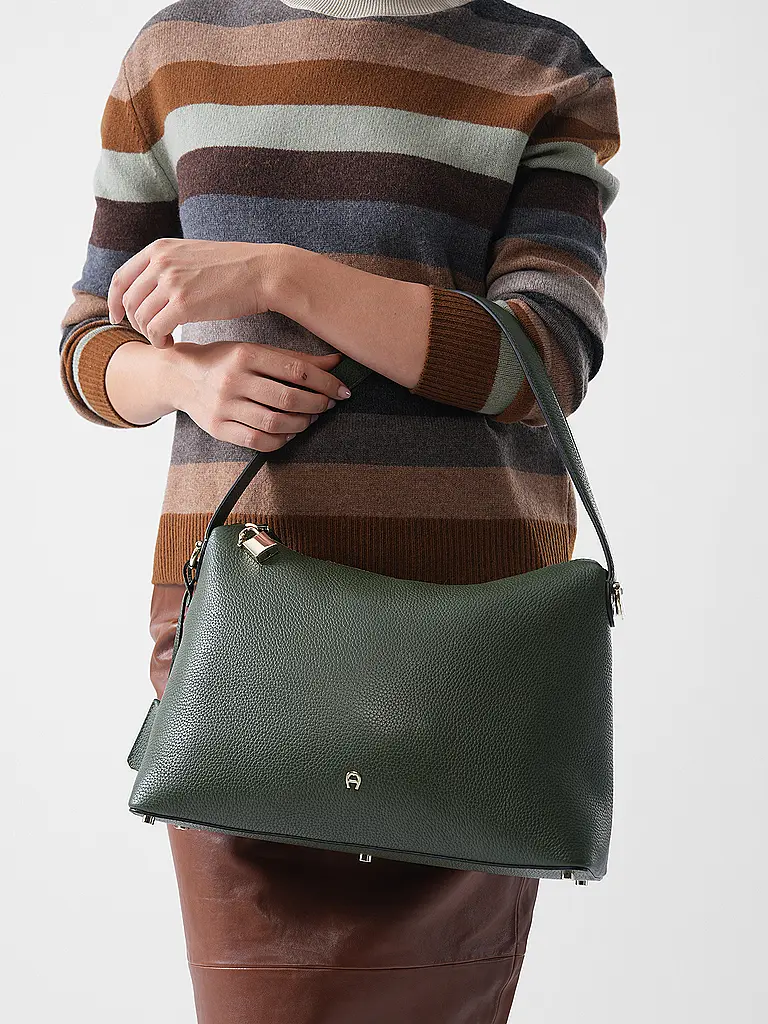 AIGNER | Borsa in pelle - Hobo Bag DELIA Medium | Oliva