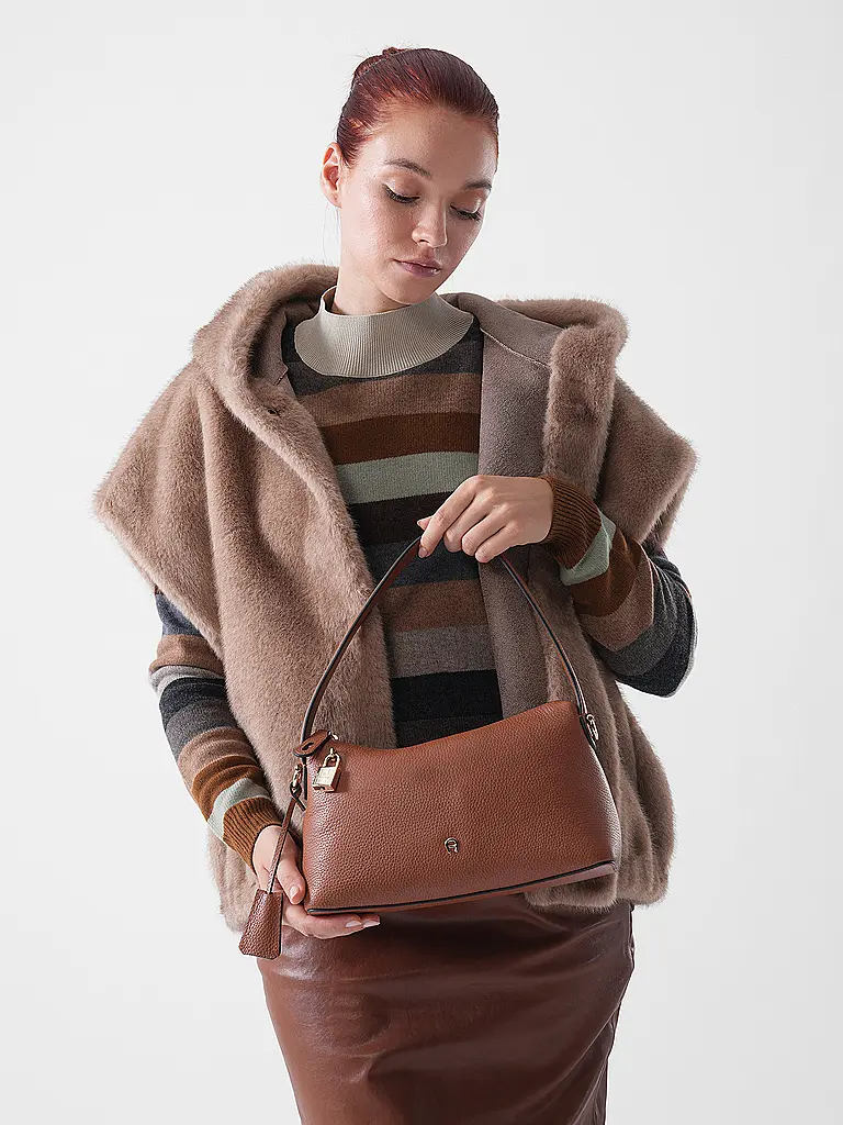 AIGNER | Borsa in pelle - Hobo Bag DELIA Small | Marrone