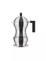 ALESSI | Espressomachine PULCINA 3 tazze Alluminio / Nero | Argento