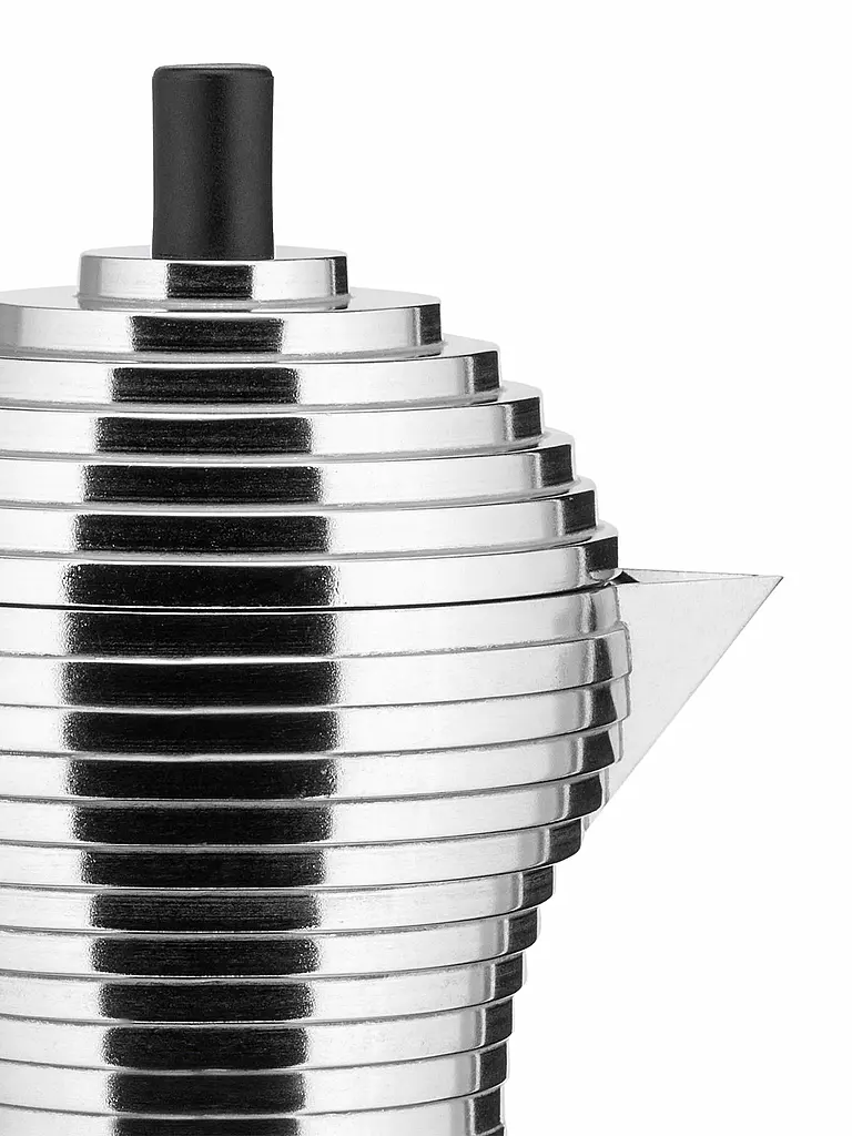 ALESSI | Espressomachine PULCINA 3 tazze Alluminio / Nero | Argento