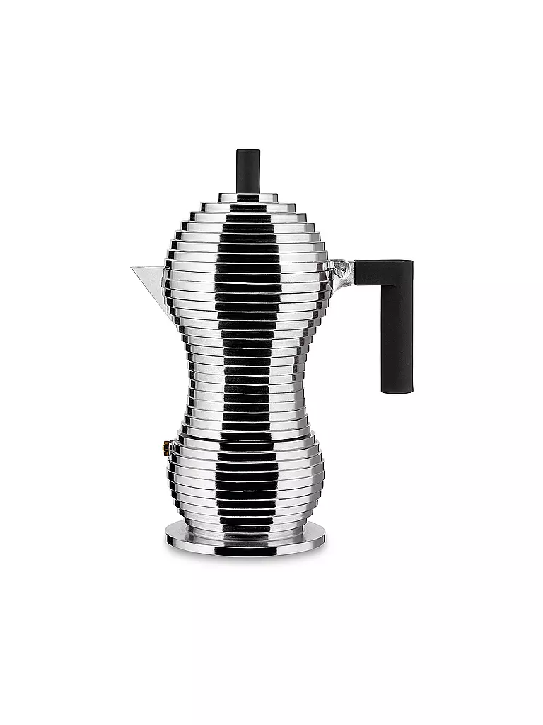 ALESSI | Espressomachine PULCINA 6 tazze Alluminio / Nero | Argento