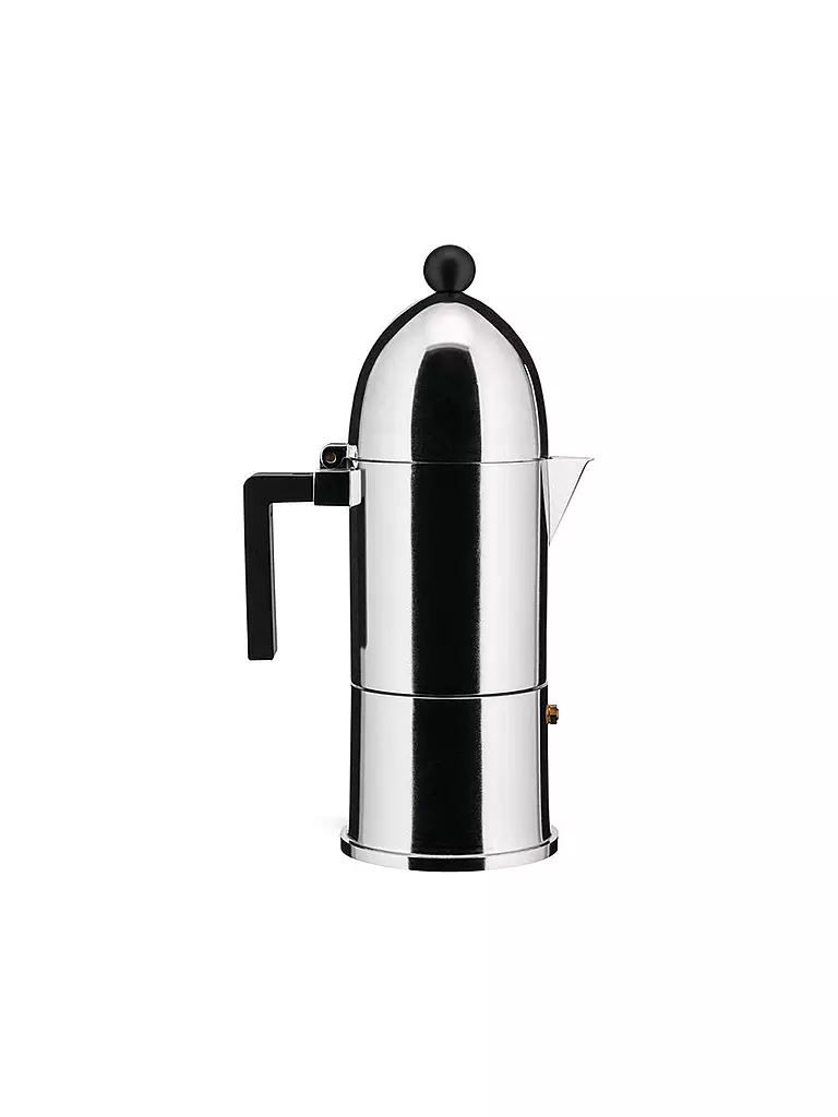 ALESSI | Espressomaschine LA CUPOLA 6 Tassen Alu /Ind. Schwarz | Argento
