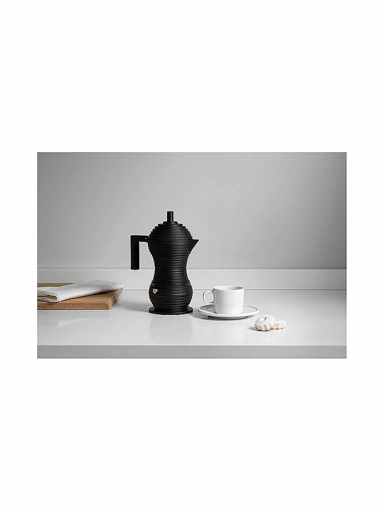 ALESSI | Espressomaschine Pulcina Black Alu/Schwarz 1 Tasse | 