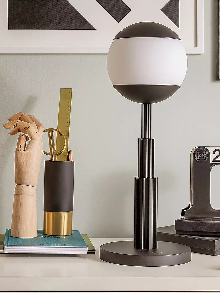 ALESSI | Lampada da tavolo Aldo Rossi Alu Nero Vetro | Nero