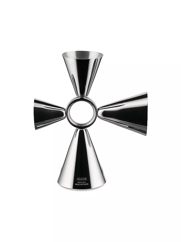 ALESSI | Misurino da bar Quadri Combo Jigger acciaio inox | Argento