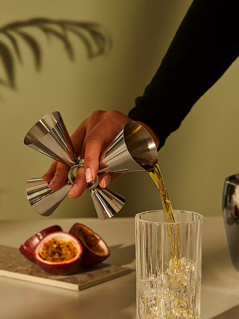 ALESSI | Misurino da bar Quadri Combo Jigger acciaio inox | Argento