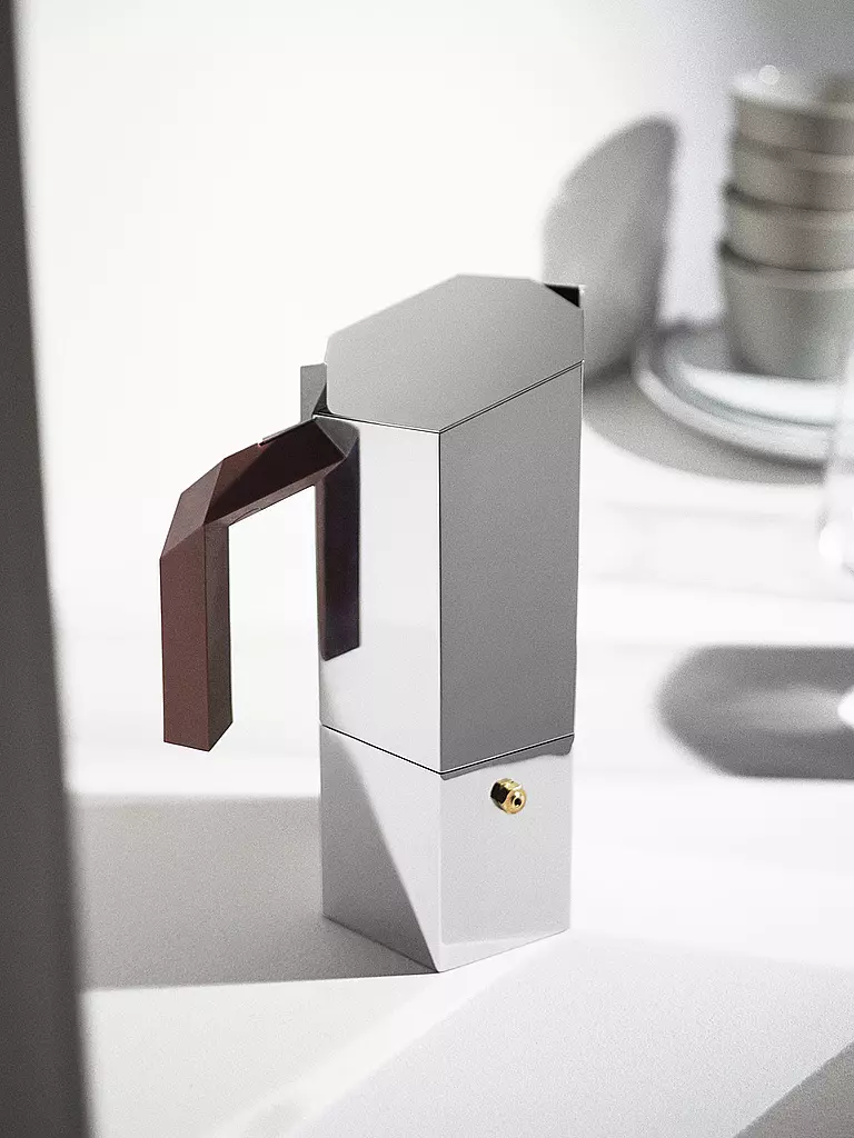 ALESSI | Moka MENHIR 6 tazze in acciaio inox | Argento