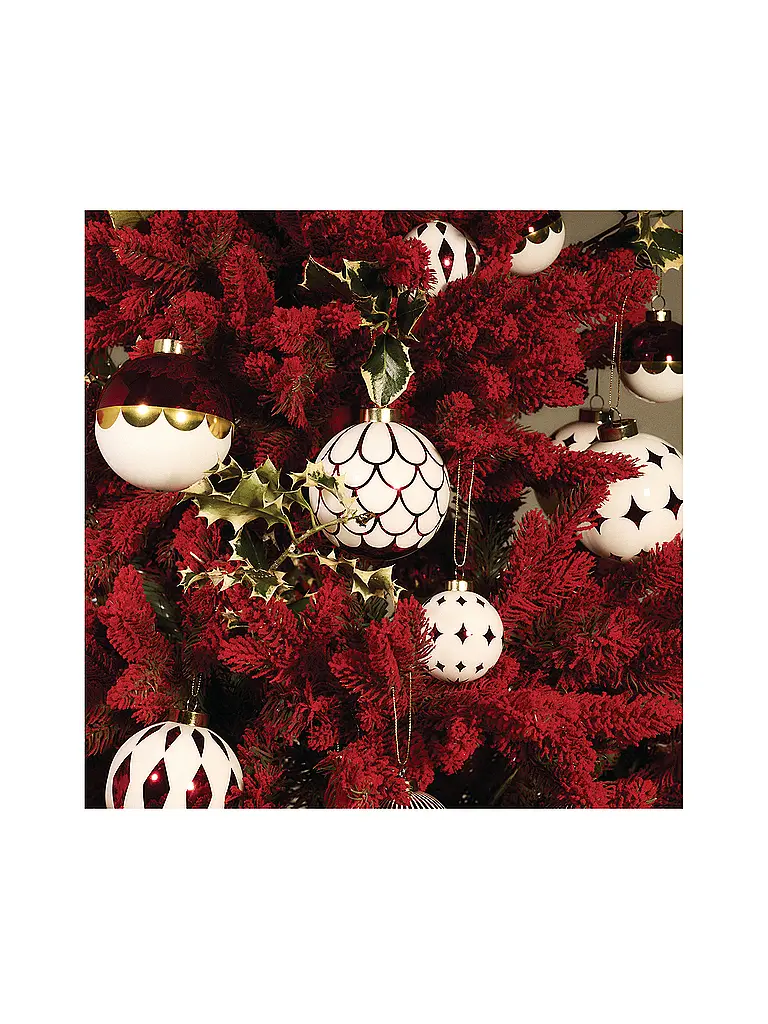 ALESSI | Palla di Natale 2 pz. 6 cm Bianco/Rosso | Rosso