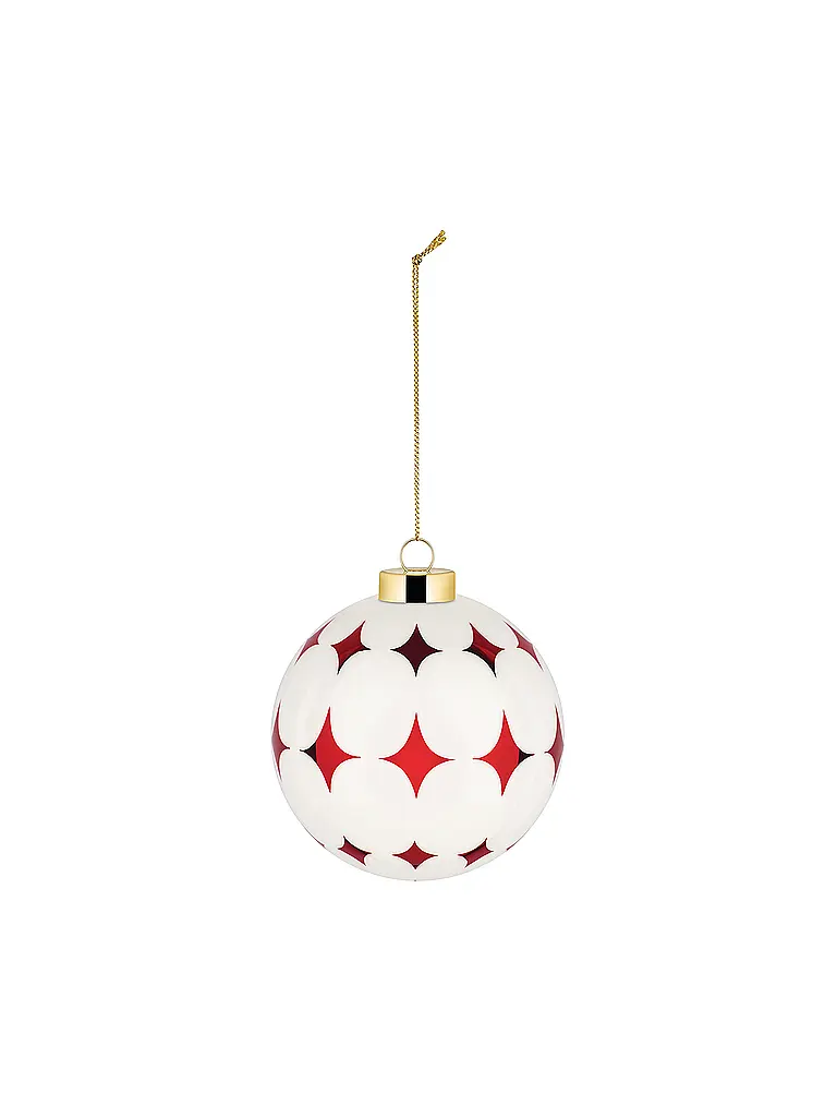 ALESSI | Palla di Natale 9cm DELIGHT Bianco/Rosso | Rosso