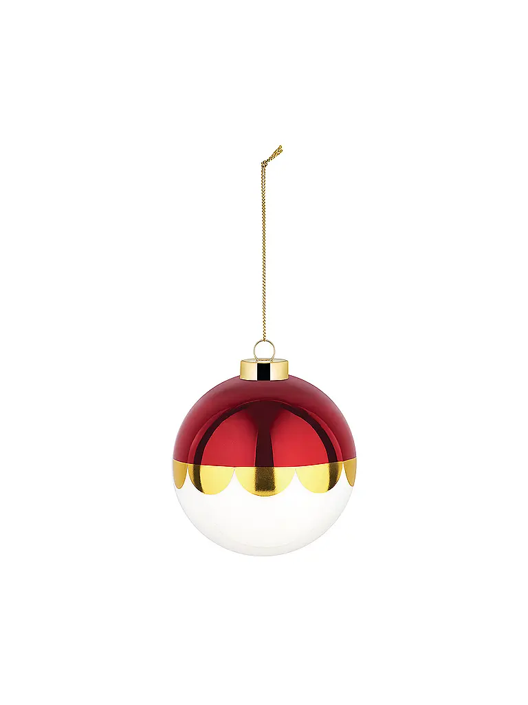 ALESSI | Palla di Natale 9cm DELIGHT Bianco/Rosso | Rosso