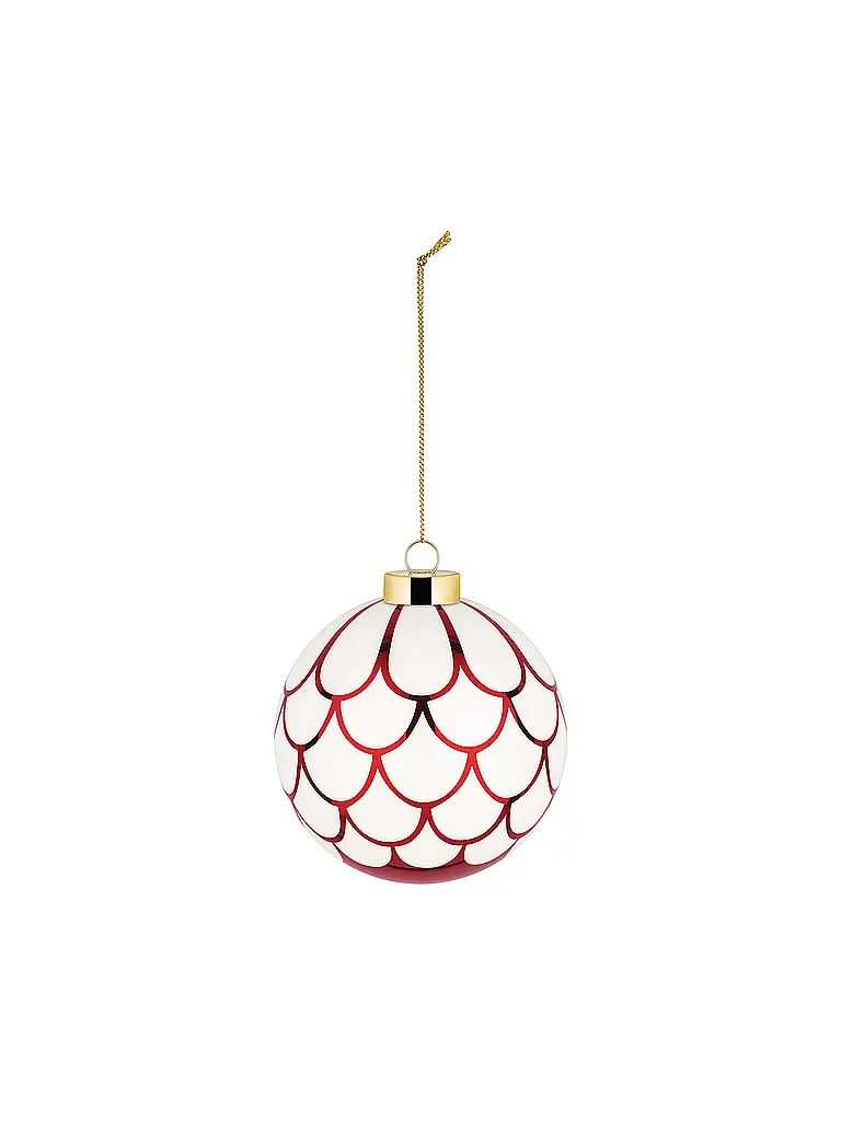 ALESSI | Palla di Natale 9cm DELIGHT Bianco/Rosso | Rosso
